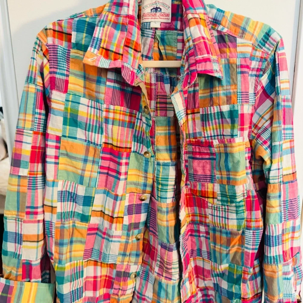 KIEL PATRICK JAMES KJP Newport Soirèe Madras Button Down Shirt - Picture 5 of 7